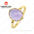 Natural Amethyst Solid Rose Gold Ring